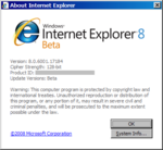 IE8(Beta1-enu) - Version